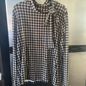 Ann Taylor Plaid Shirt with Bow